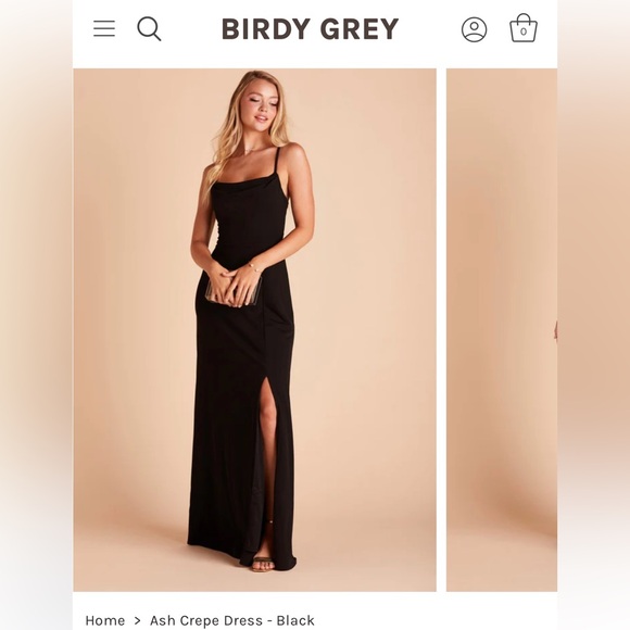 Birdy Grey Dresses & Skirts - Birdy Grey Black Ash Crepe Dress with Slit